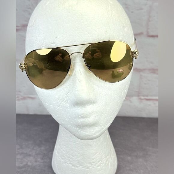 Philipp Plein Gold Aviator Limited Edition Mirrored Sunglasses - Picture 1 of 13